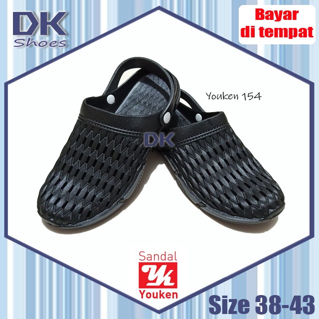 Youken Sandal Selop 38-43 Hitam / Selop Bakpao Baim Karet Laki-laki