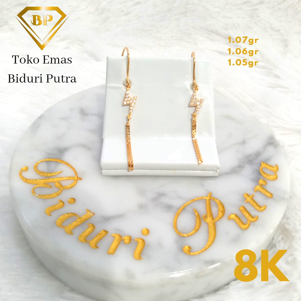 ANTING ELEGANT VARIASI MATA PERHIASAN EMAS ASLI KADAR 8K/375 toko emas biduri putra