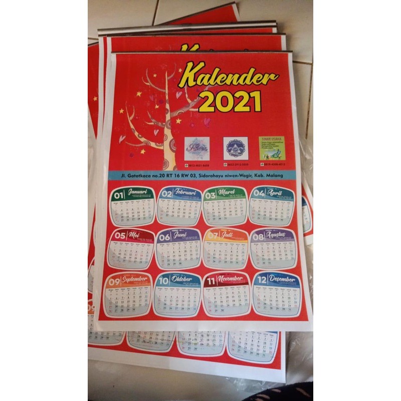 

Kalender Dinding 1 Lembar Klepseng Uk 32x47 cm