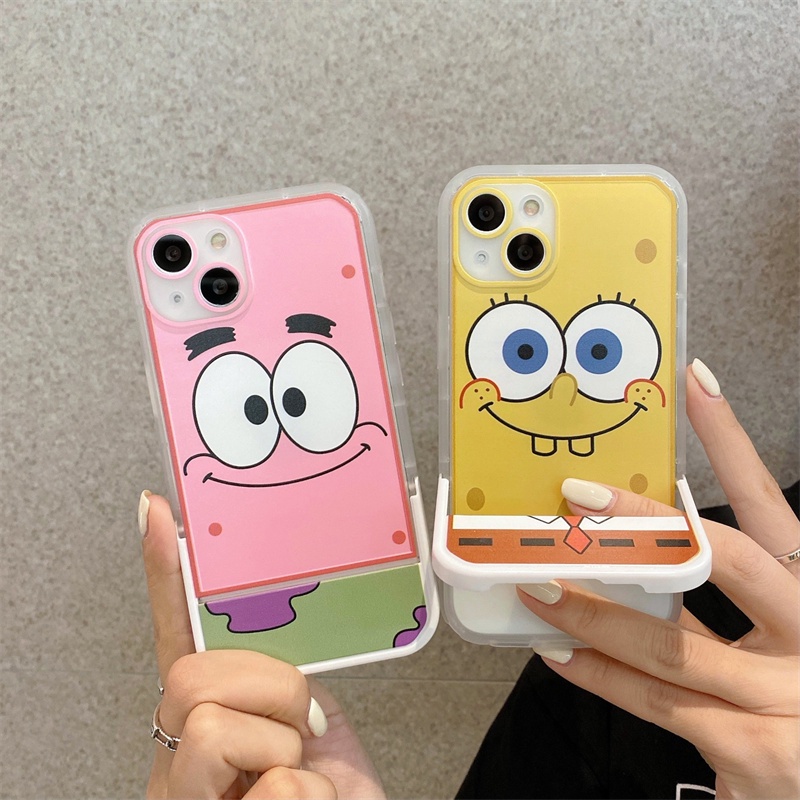 Casing flip Motif SpongeBob SquarePants Untuk Iphone 11 12 13PROMAX X XS XR XSMAX 6 7 8 plus