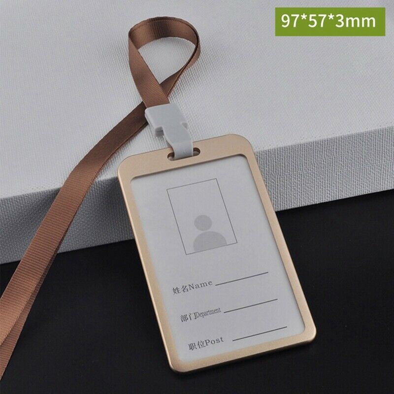 Aluminum Alloy Business Work Card ID Badge Lanyard Holder Hot Adjustable New