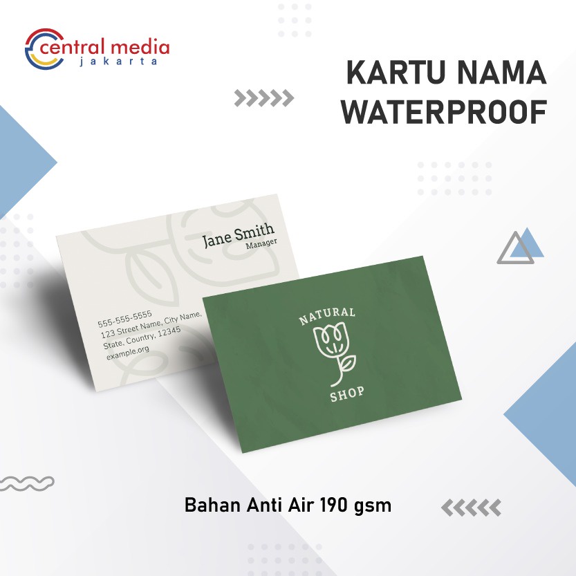 

Cetak Kartu Nama Waterproof Name Card Anti Air + Box