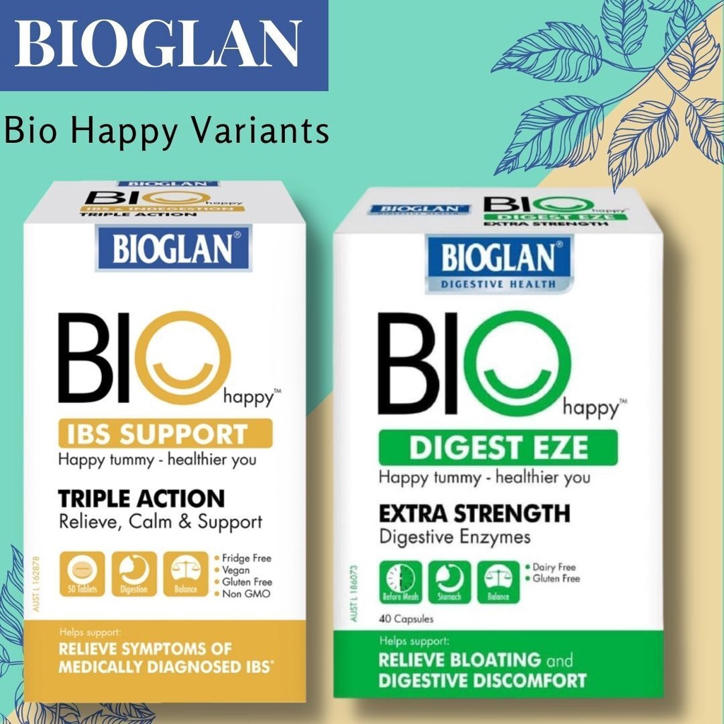 Bioglan Bio Happy Digest Eze / IBS Support Probiotic 40 Capsules ORIGINAL