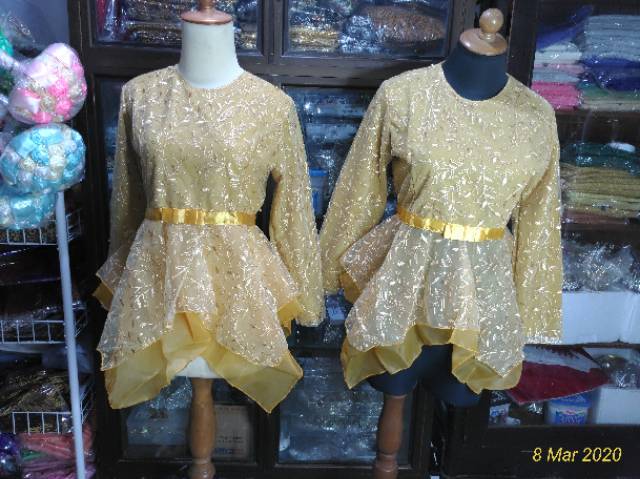 Kebaya pager ayu gold motif tile akar puring/ kebaya wisuda/ kebaya kekinian