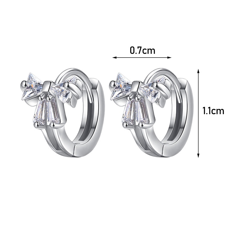 Fancyqube Anting Hoop Sterling Silver 925 Bentuk Lingkaran Aksen Pita Untuk Wanita