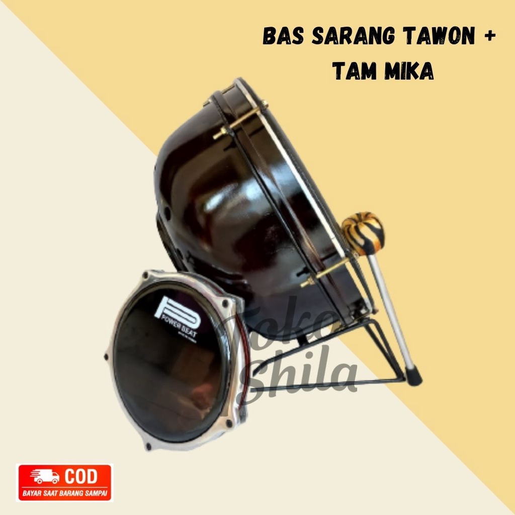 Bas Sarang Tawon ukuran 16 inch/40 cm dan Tam Mika Alumunium Satu Set