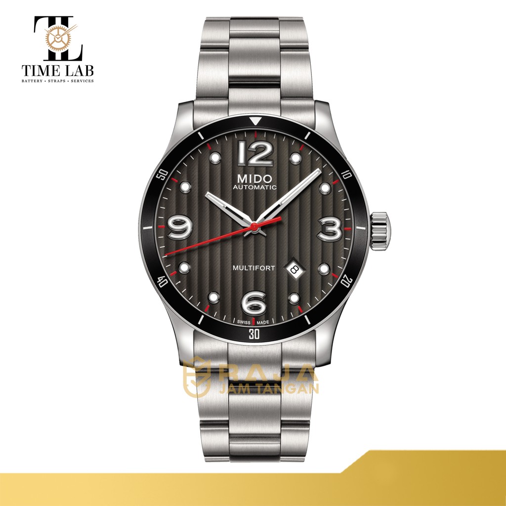 JAM TANGAN MIDO M025.407.11.061.00 MULTIFORT GENT AUTOMATIC BLACK DIAL ANTHRACITE