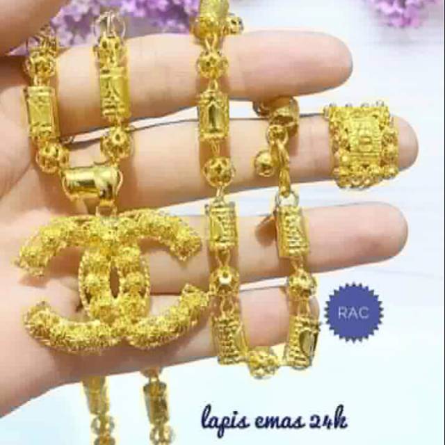 Bambu GucI sepuhan 25k lapis emas dan kristal di jamin warna emas ORI