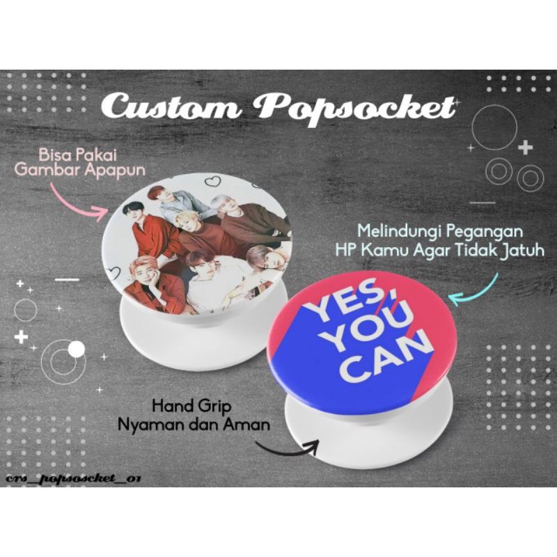 POP SOCKET CUSTOM BEBAS REQUEST GAMBAR / FOTO / LOGO | Shopee Indonesia