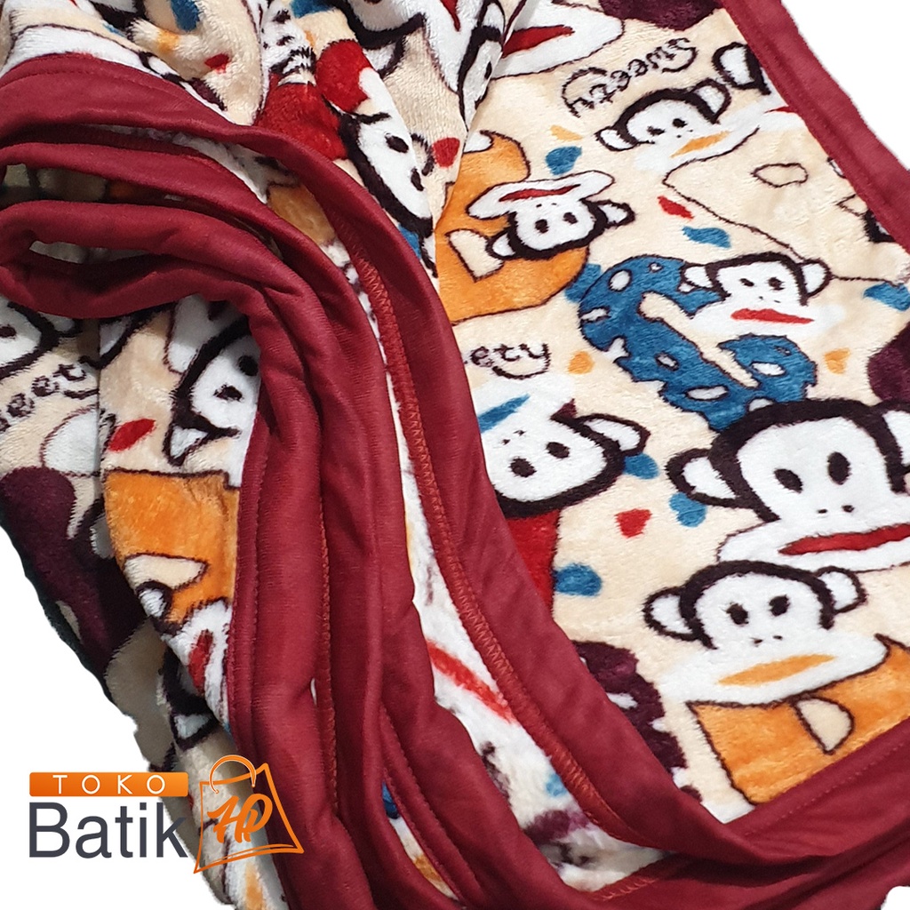 SELIMUT BULU HALUS MOTIF MONKEY / SELIMUT BULU SUTRA