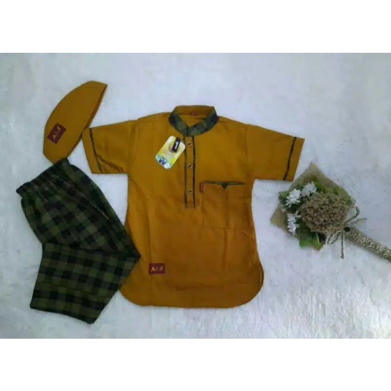 Baju Muslim Anak Koko Pakistan Toyobo A&J lengan pendek Usia 3-13 Tahun