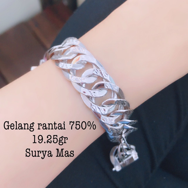 Gelang rantai emas 750%
