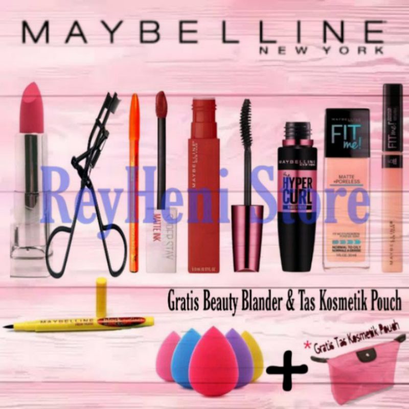 Maybelline - Paket Kosmetik - Kosmetik - Paket Make up - Make up - Kecantikan - Paket Make up Lengka