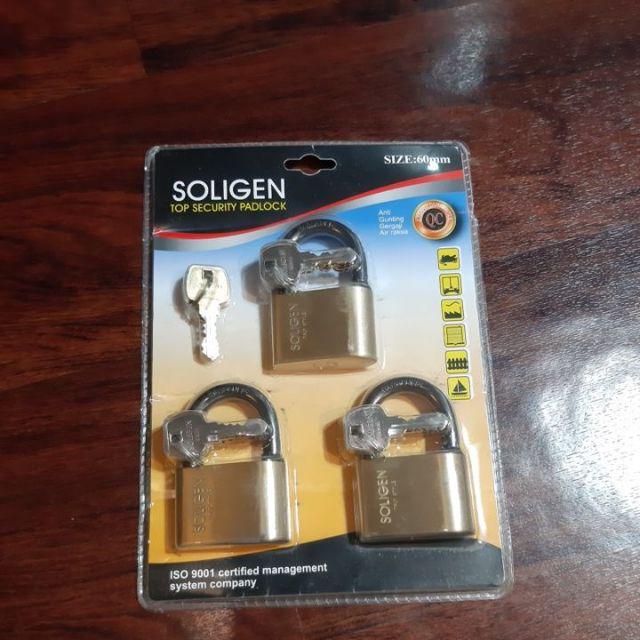 Gembok Soligen Masterkey Baja Hitam 60 Mm X 3 Pcs