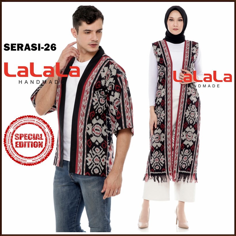 set tenun - couple etnik, outer tenun, baju etnik - sarimbit atasan blazer Kondangan Pesta Wanita