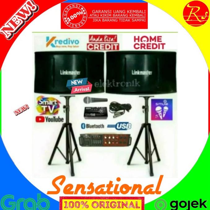 Paket Karaoke Sound System Linkmaster 10 Inc Upgrade Ampli Mixer Power