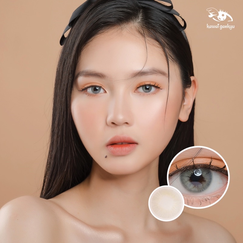 KawaiGankyu Softlens - Kitty kawaii mini ava gray (1botol)