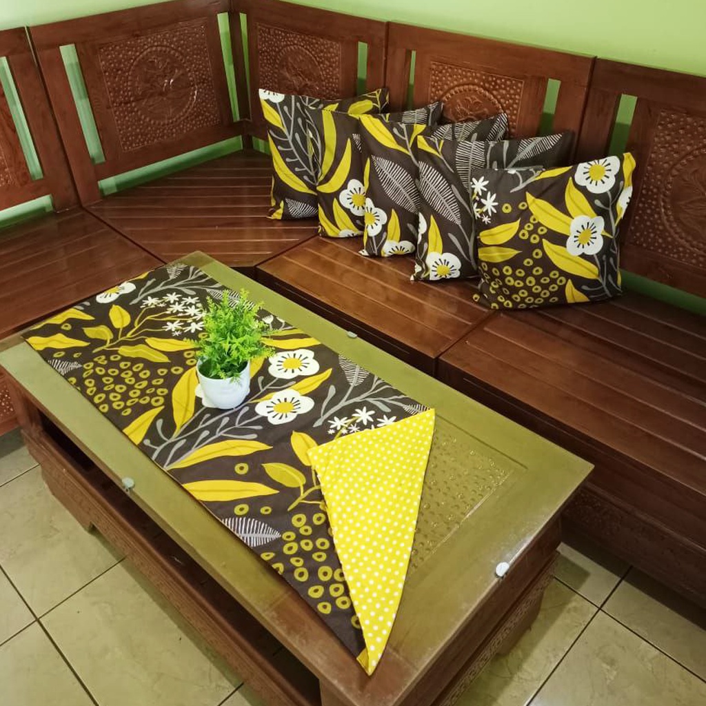 [✅COD] SARUNG BANTAL KURSI SOFA SET 5 PCS + TAPLAK MEJA HOME DECOR PERLENGKAPAN DEKORASI HIASAN INTERIOR RUANG TAMU KAMAR TERAS RUMAH MINIMALIS MODERN ANEKA MOTIF AESTHETIC CANTIK MEWAH SEDERHANA MURAH