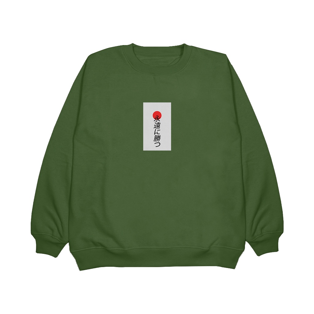 Pojokfashion - Sweater Pria / Wanita Crewneck ( Japan-flag ) Sweatshirt Bahan Fleece Halus &amp; Tebal