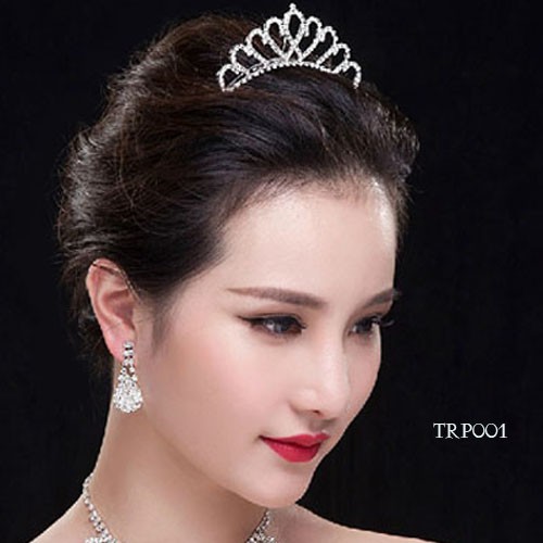 [READY STOCK] AKSESORIS PREWEDDING TIARA MAHKOTA MINI BRIDAL SILVER TRP001