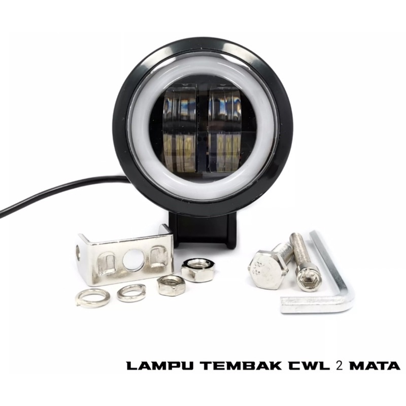 Lampu Tembak Sorot LED CWL 2 Mata Lensa 4D CREE Angel Eye Bulat Round MURAH DAN BERKUALITAS