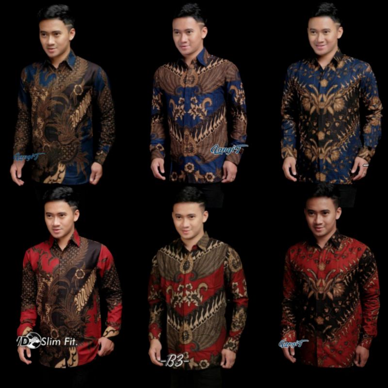 Batik Pria Lengan Panjang BATIK NAKULA HRB026 motif KERATONAN Kode 002 size M L XL XXL Reguler
