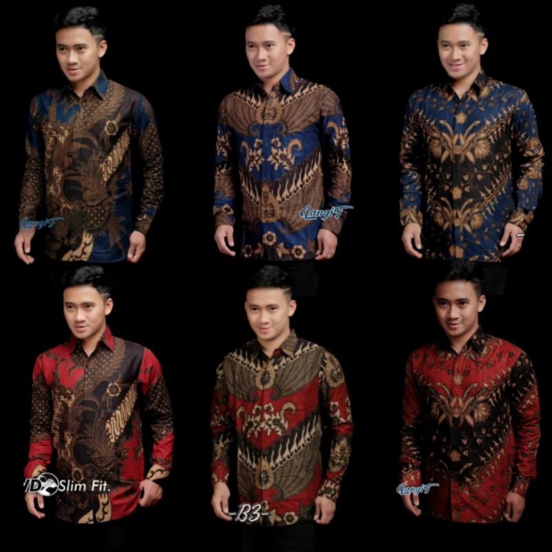 Batik Pria Lengan Panjang BATIK NAKULA HRB026 motif KERATONAN Kode 002 size M L XL XXL Reguler