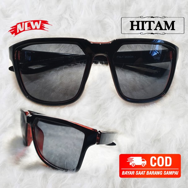 Kacamata Hitam Color Pria Wanita Fashion Big Frame New Style Kaca mata Gaya Sunglasses