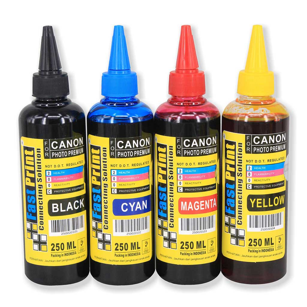 Tinta Dye Based Photo Premium Canon 1 Set - 4 Warna - 250 ML