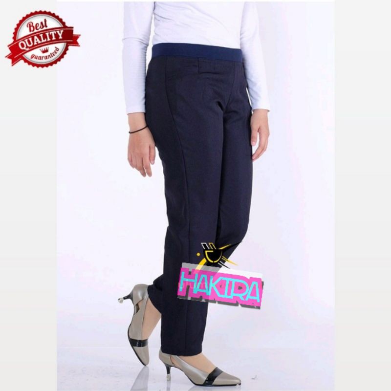 Celana office/celana kerja wanita/celana kerja perempuan full karet.(M,L,XL,XXL,L3,L4,L5).