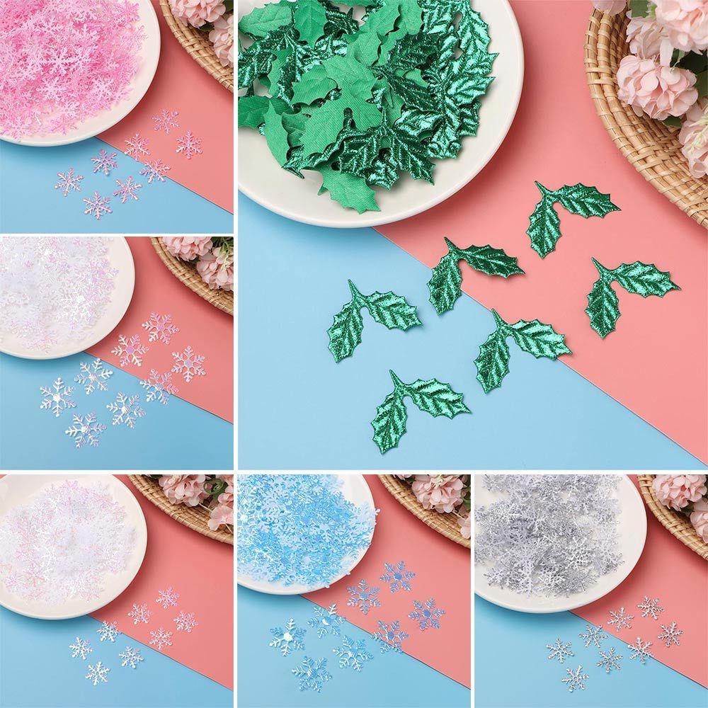 Suyo 100 /200/300Pcs Natal Confetti DIY Craft Dekorasi Pernikahan Perlengkapan Pesta Ulang Tahun Xmas Snowflake