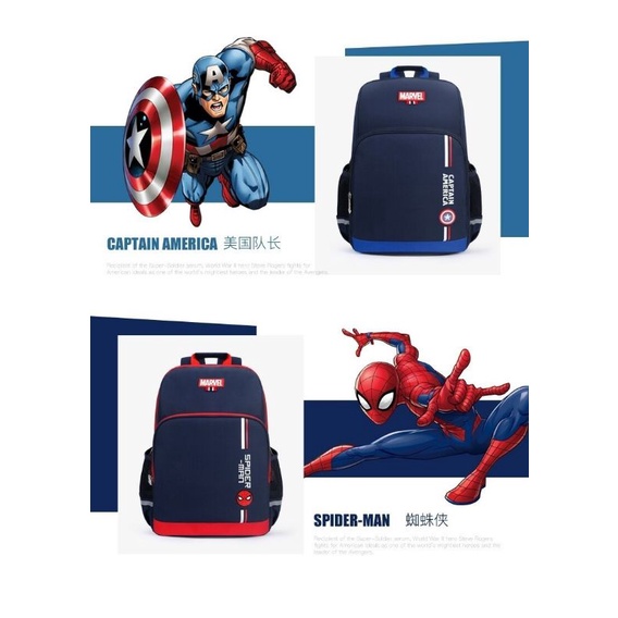 Tas Ransel  sekolah Disney Marvel Tas Sekolah untuk Anak Laki-laki tk sd smp sma kuliah kerja