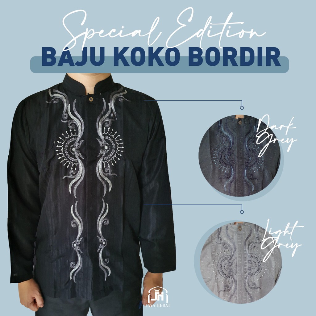 GROSIR BAJU KOKO BORDIR PANJANG MUSLIM