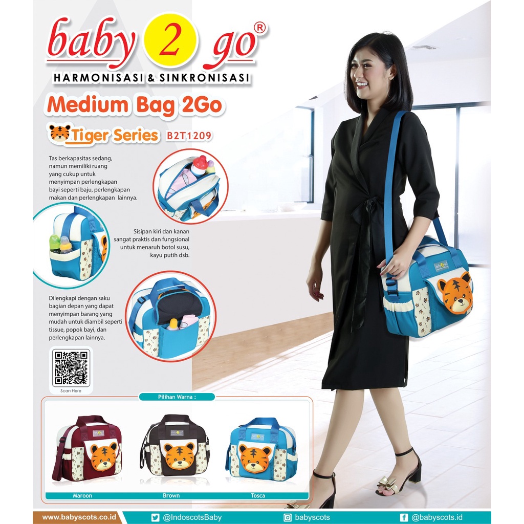 Tas Bayi Kecil Medium Besar Bordir Baby Scots |Baby Family| Baby Lights