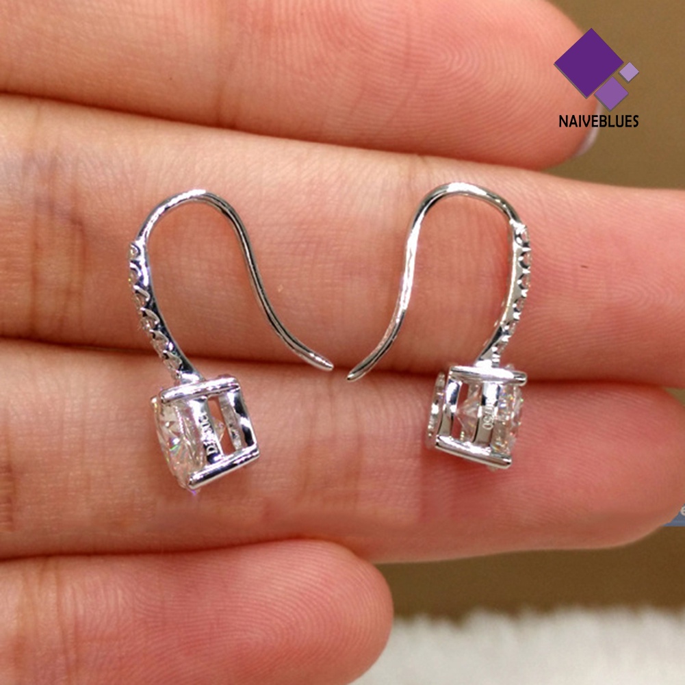 Anting Kait Bentuk Bulat Bahan Cubic Zirconia Untuk Wanita