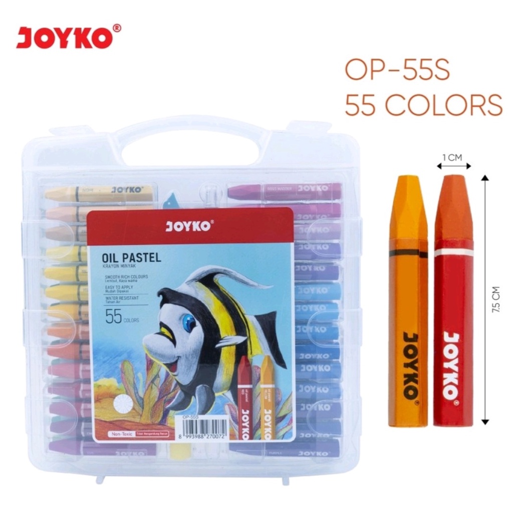 

Crayon / Krayon Oil Pastel 55 Warna Joyko