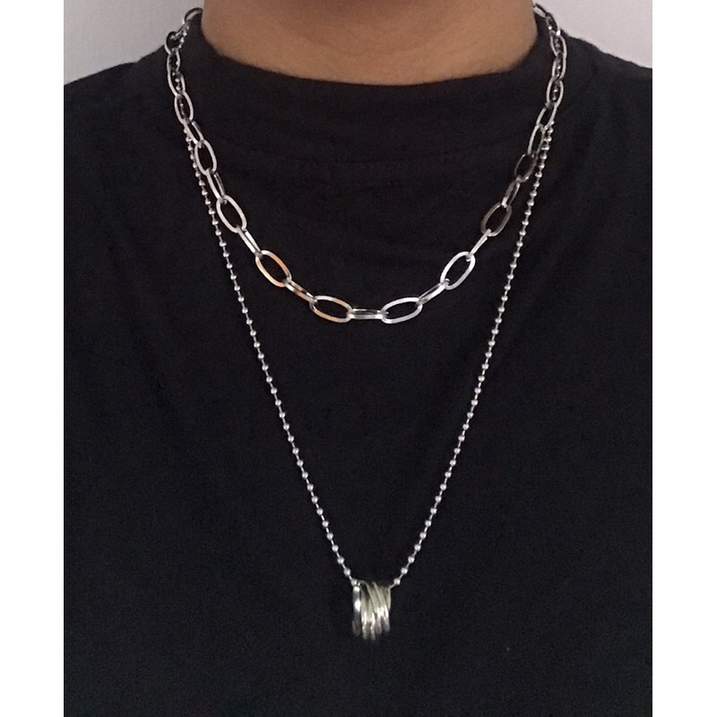 Kalung Rantai Double Necklace