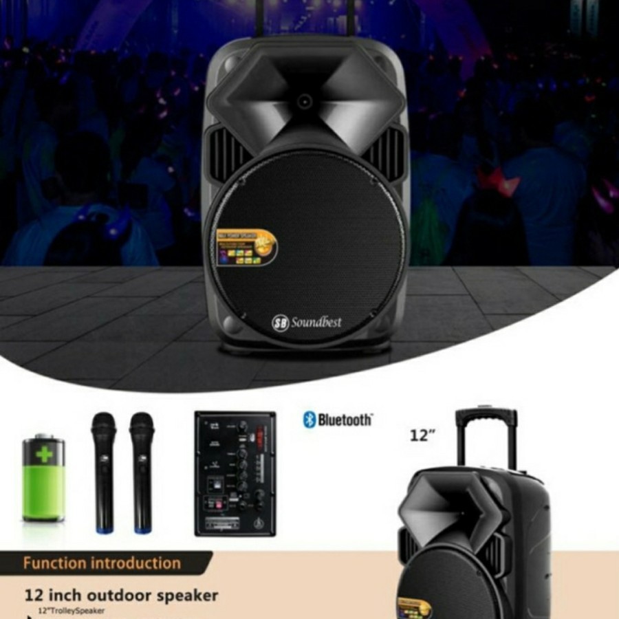 Speaker aktif soundbest Ft 12 inch Portable meeting wireless ft12