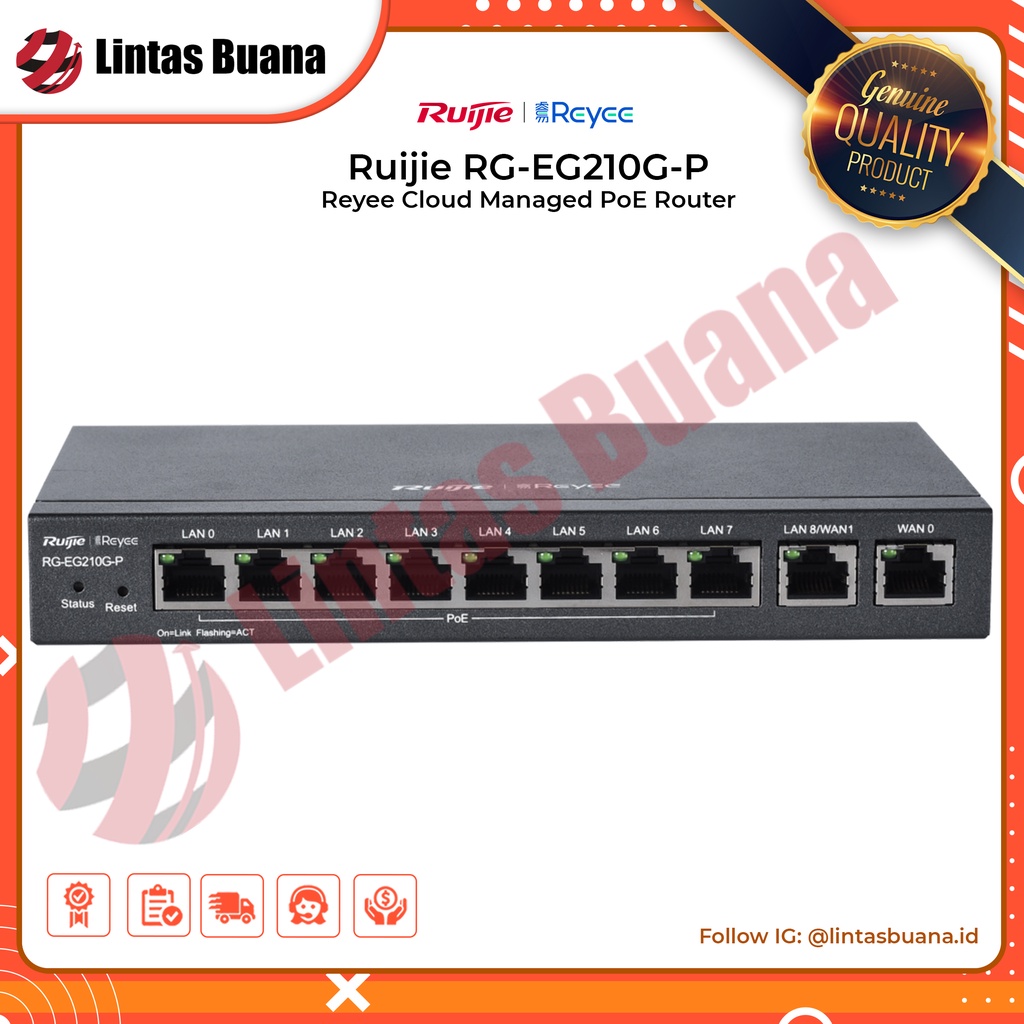Ruijie Reyee RG-EG210G-P V3 Reyee Cloud Managed PoE Router