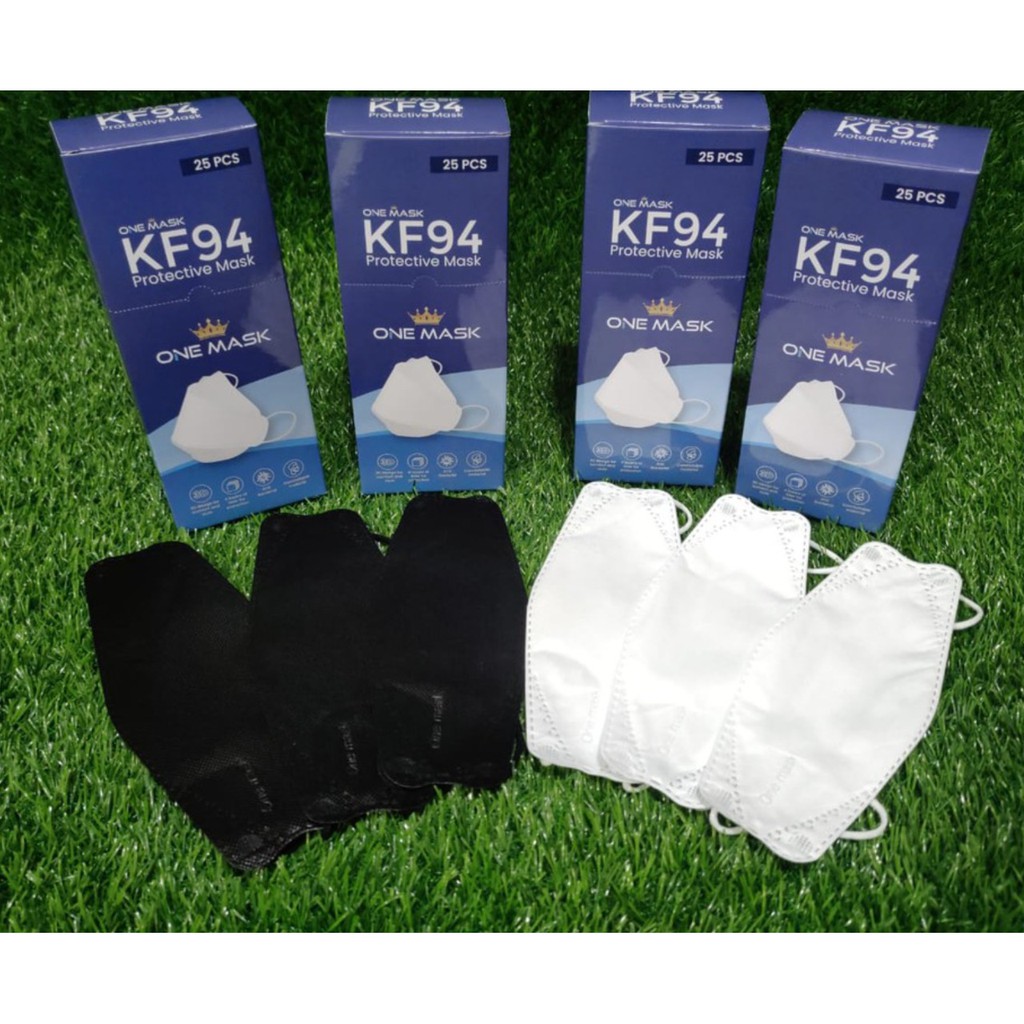 MASKER KF94 4PLY ONE MASK / MASKER ONEMASK EARLOOP EMBOSS- 1 BOX 25PCS