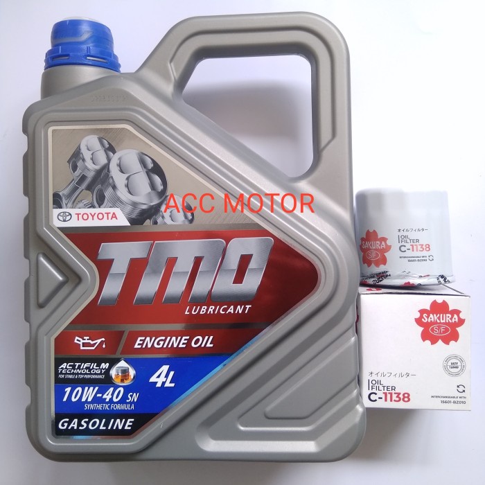 PAKET OLI MESIN TMO 10W40 4LITER DAN FILTER OLI TOYOTA AVANZA XENIA