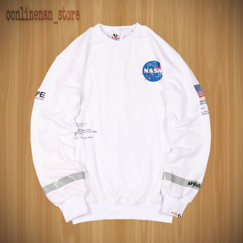 Sweater hoodie H&amp;M nasa /Sweater H&amp;M NASA Script Fleece Crew Neck Sweatshirt Original