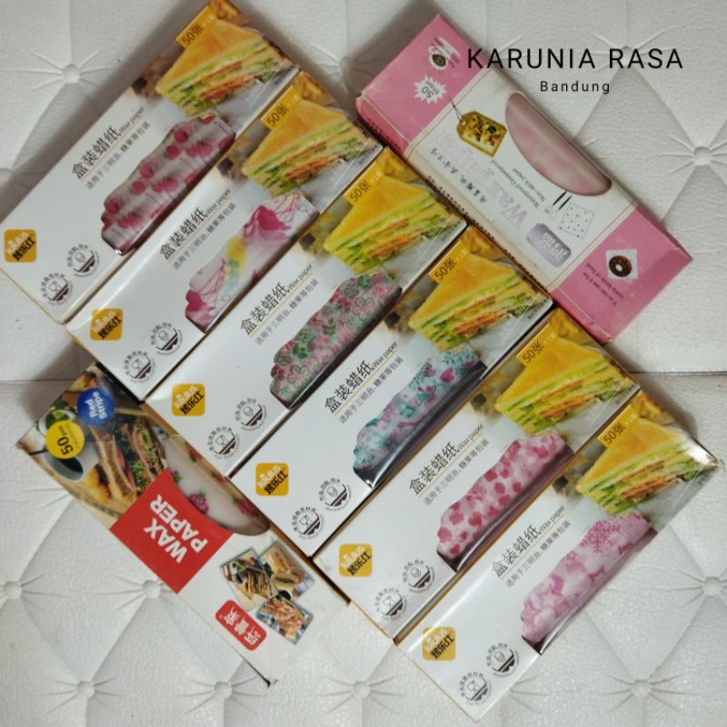 

KERTAS MINYAK, WAX PAPER, KERTAS PACKING MAKANAN SOUVERNIR - MOTIF