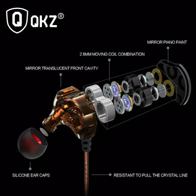 QKZ KD4 with Mic Mini Dual Driver In Ear Earphone HIFI