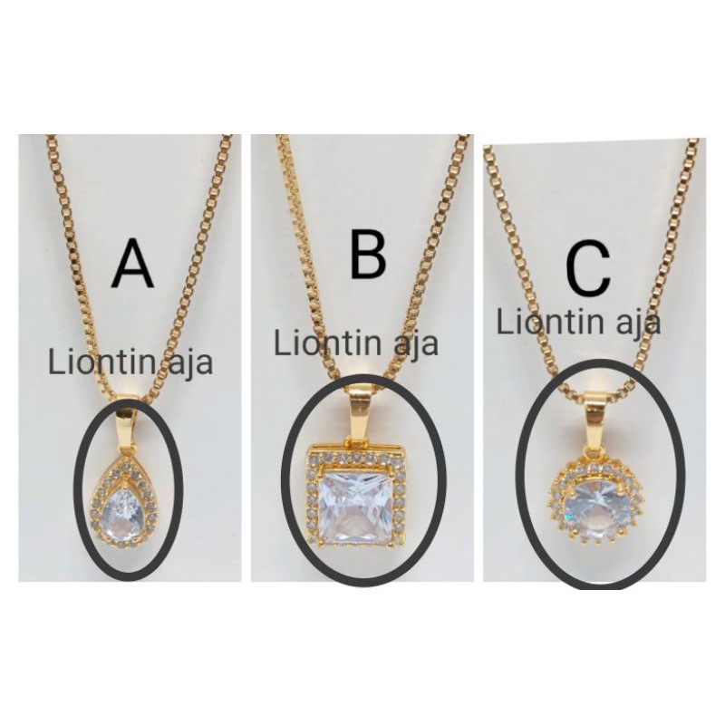 RB202. Liontin xuping Kalung wanita lapis emas dgn mata zircon