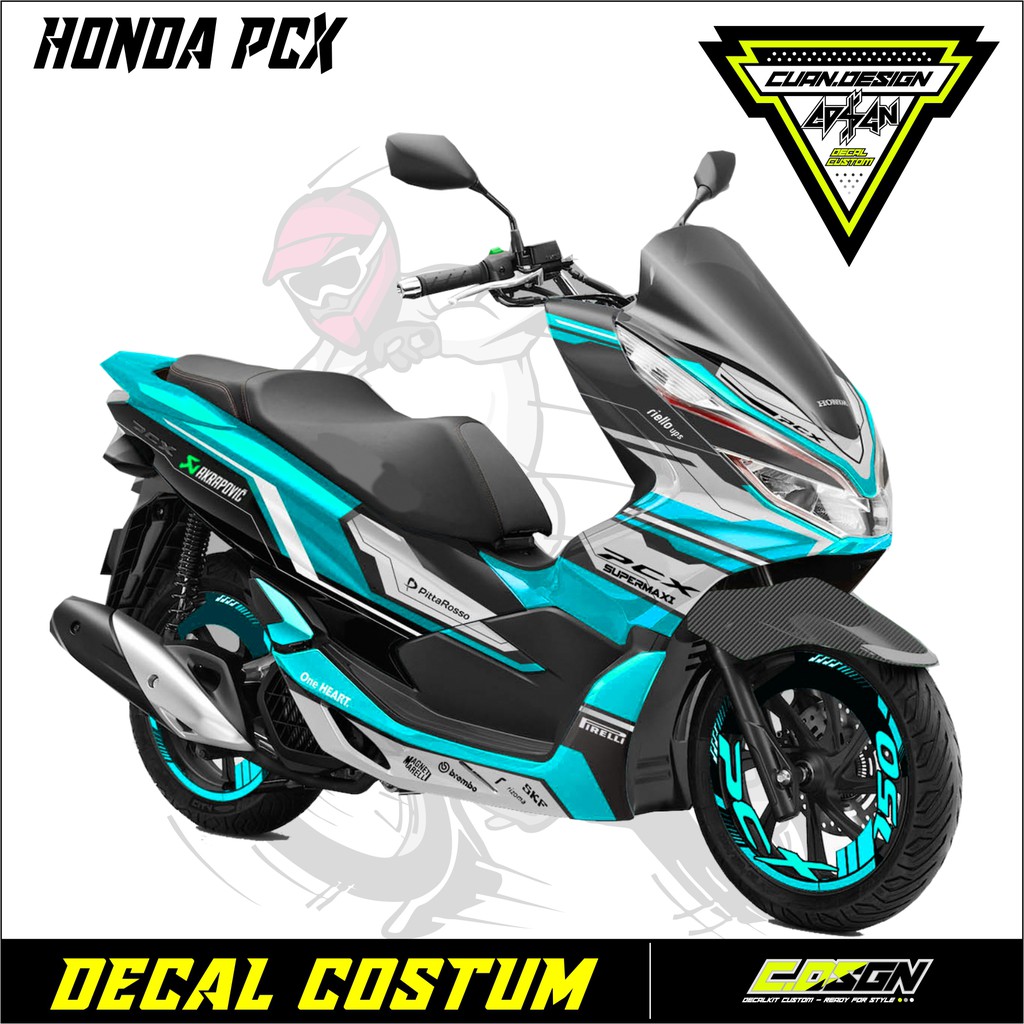 Sticker Decal full body Honda PCX variasi warna biru