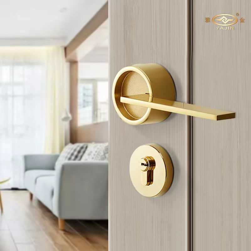 Gagang pintu rumah minimalis stainless steel Gold Alumunium/ Pegangan pintu kamar mandi satu set/ Do