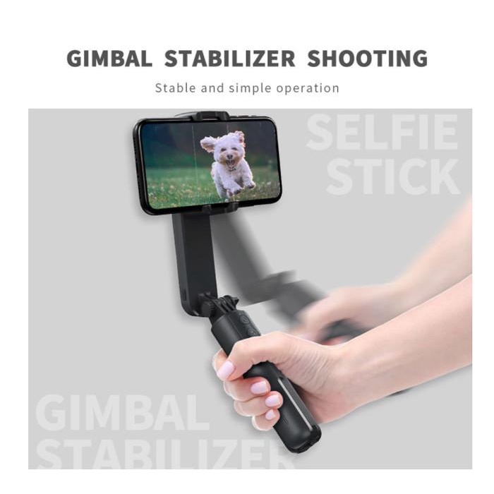Gimbal Stabilizer L09 Selfie Stick Tripod Shooter Lampu HP Smartphone