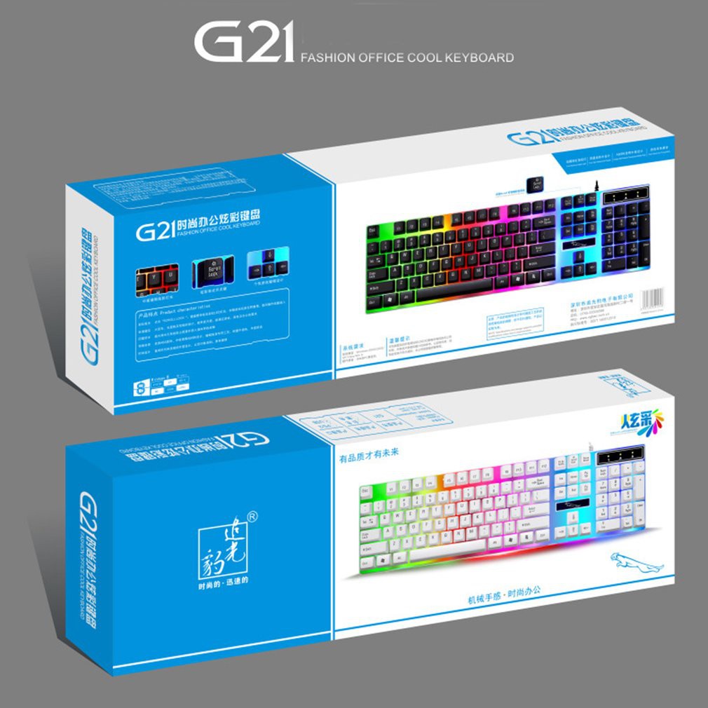 G12 Set Gaming Mouse dan Keyboard komputer Kabel USB Keyboard mechanical USB Cable RGB mainan komputer