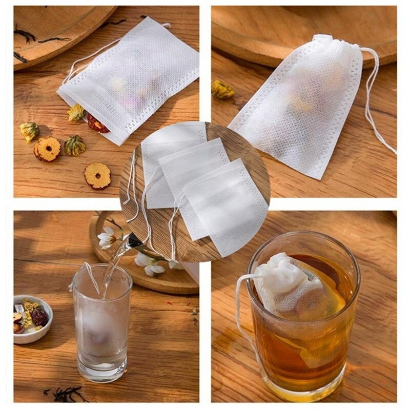 Kantong Teh Celup Kosong Saringan Teh dan Rempah Sekali Pakai Tea Bag Isi 100 Pcs